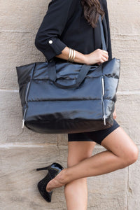 Metallic Puffer Tote