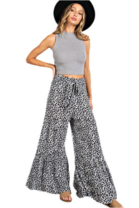 Animal Print Wide Leg Pants