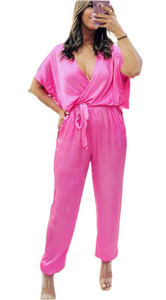 Satin Cargo Style Jumpsuit