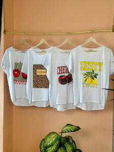 T-Shirt w Stamp cherry lemon