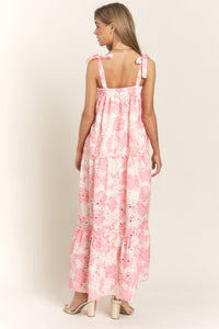 Creamy Rose Floral Maxi Dress