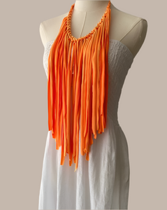 Orange Fleco Necklace