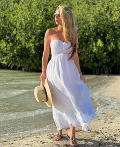 Linen Strapless Dress