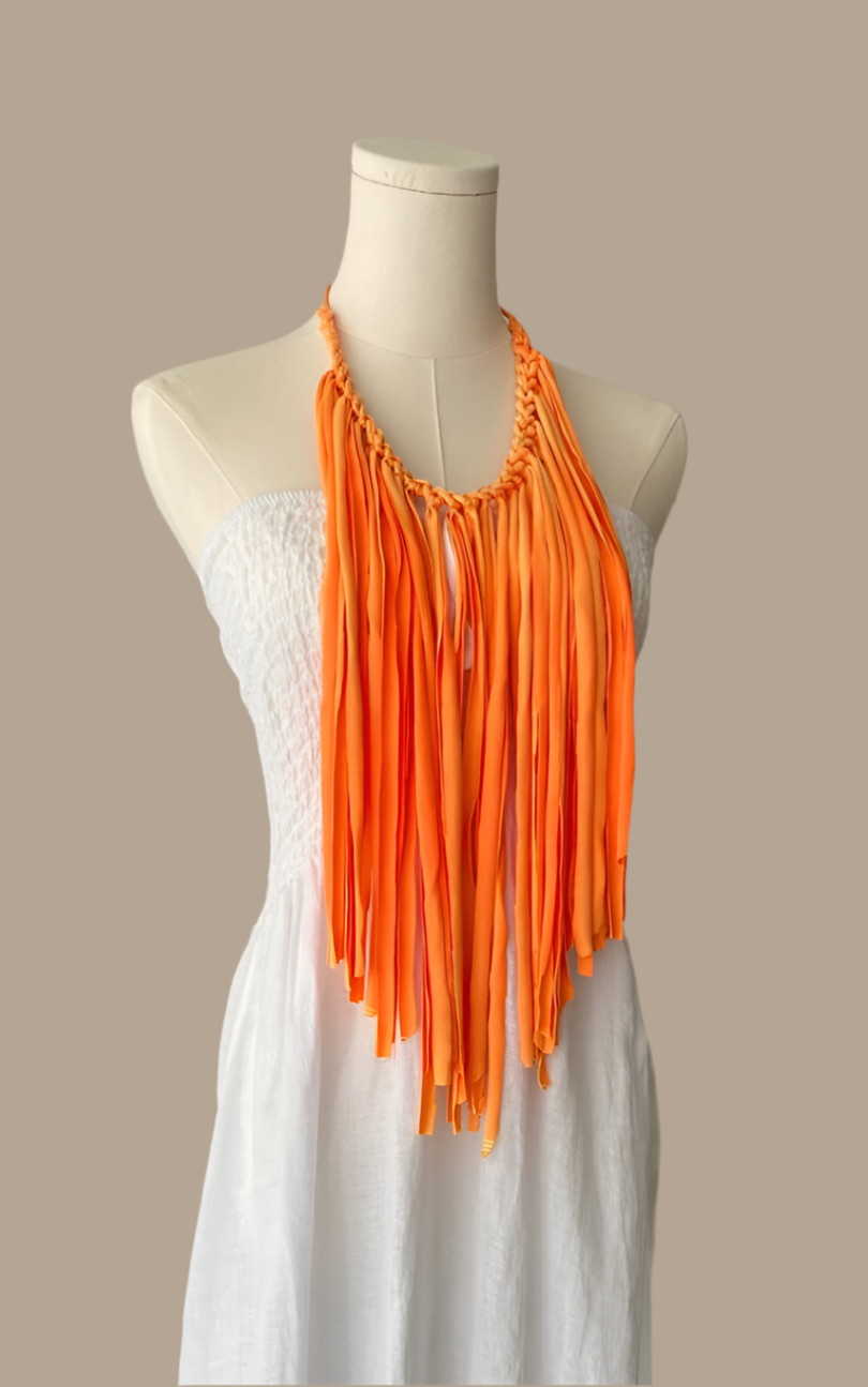 Orange Fleco Necklace