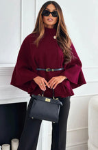 Cargar imagen en el visor de la galería, Belted Poncho Wine
