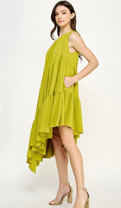 One Shoulder Citron Dress