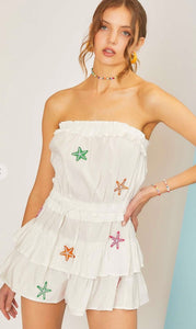 Starfish Patch Solid Romper