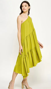 One Shoulder Citron Dress