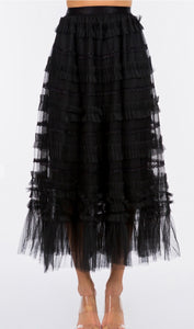 Ruffled Tulle Skirt