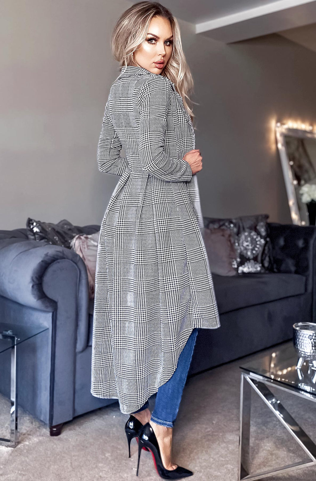 Dogtooth long hot sale coat