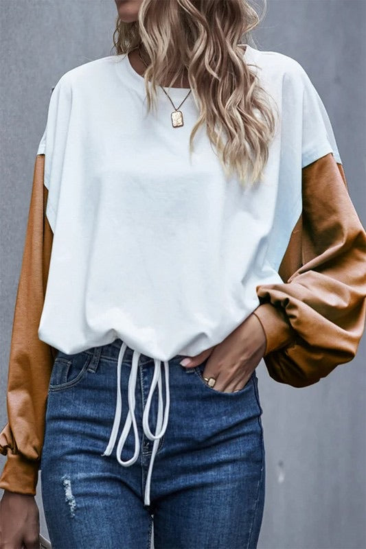 Camel Contrast Top