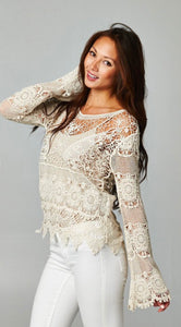 Bell Sleeve Crochet Top