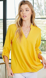 Yellow Crossover Blouse