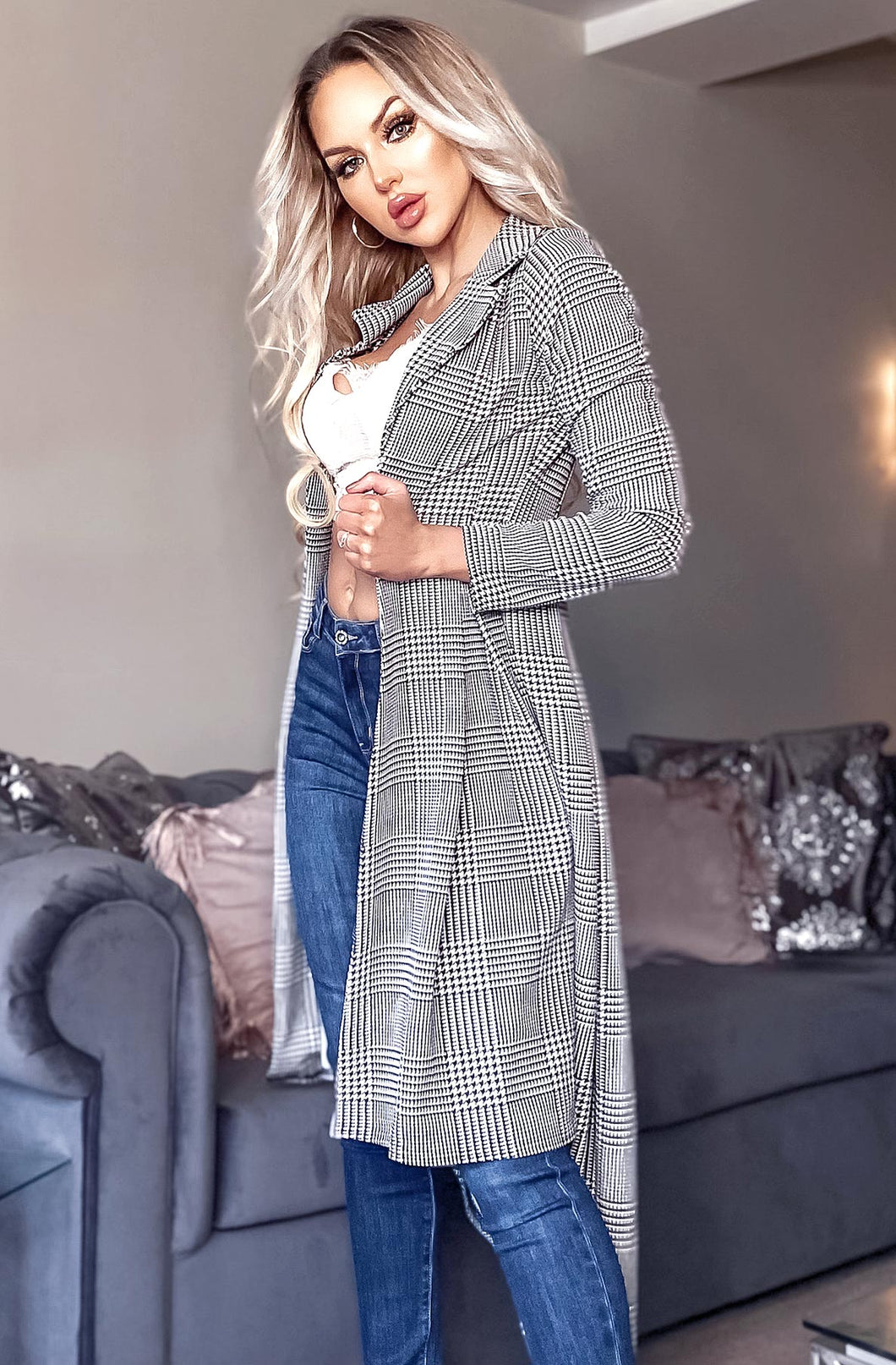 Dogtooth Longline Duster Coat