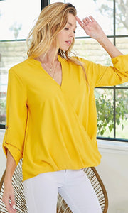 Yellow Crossover Blouse