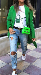 Green Mid Length Coat