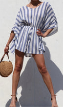 Load image into Gallery viewer, Striped Blue Romper
